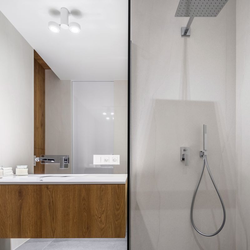 Contemporary Shower with Bench